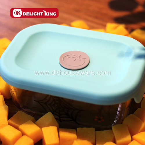 Customized Glass Food Container With Silicone Lid Watertight